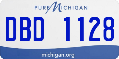 MI license plate DBD1128