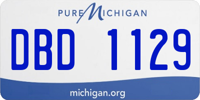 MI license plate DBD1129
