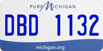 MI license plate DBD1132