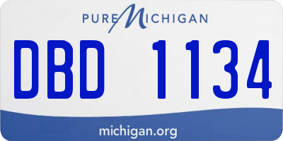 MI license plate DBD1134