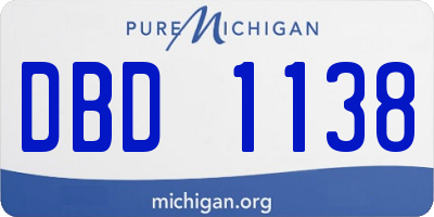 MI license plate DBD1138