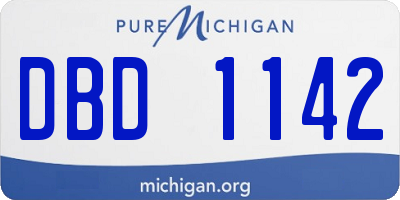 MI license plate DBD1142