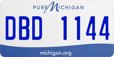 MI license plate DBD1144