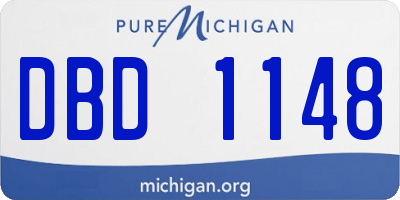 MI license plate DBD1148