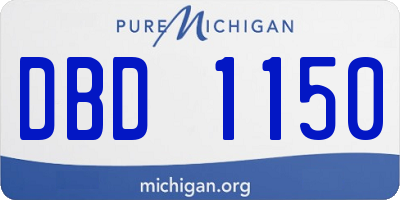 MI license plate DBD1150