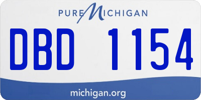 MI license plate DBD1154