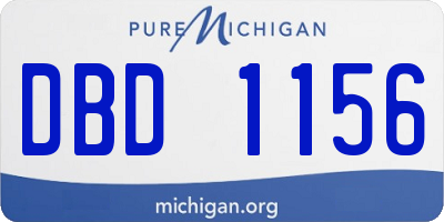 MI license plate DBD1156