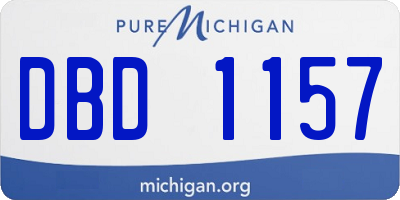 MI license plate DBD1157