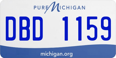 MI license plate DBD1159
