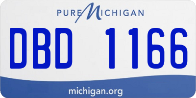 MI license plate DBD1166