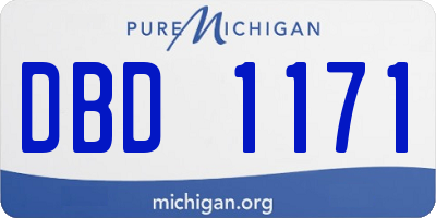 MI license plate DBD1171