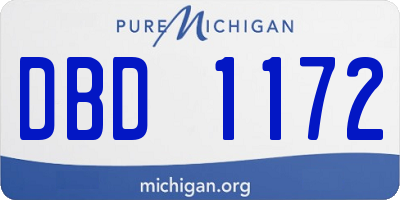 MI license plate DBD1172