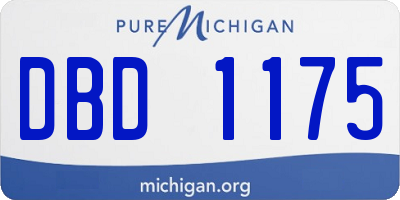 MI license plate DBD1175