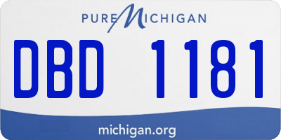 MI license plate DBD1181