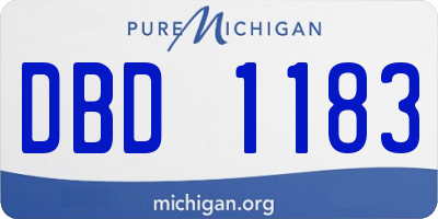 MI license plate DBD1183