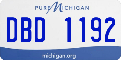 MI license plate DBD1192