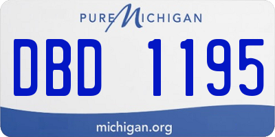 MI license plate DBD1195