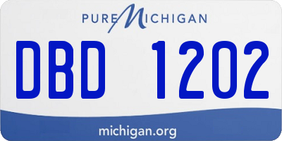 MI license plate DBD1202