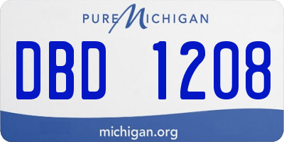 MI license plate DBD1208