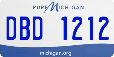 MI license plate DBD1212