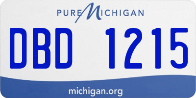 MI license plate DBD1215