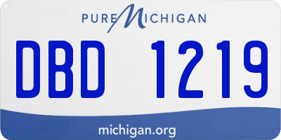 MI license plate DBD1219