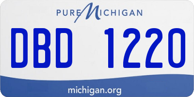 MI license plate DBD1220
