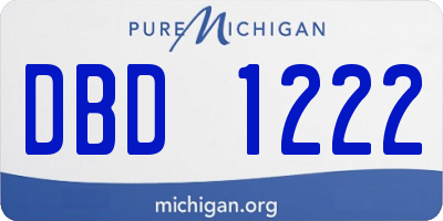 MI license plate DBD1222