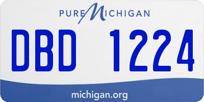 MI license plate DBD1224