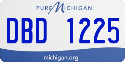 MI license plate DBD1225