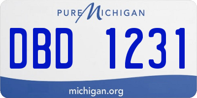 MI license plate DBD1231