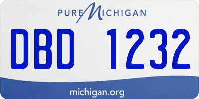 MI license plate DBD1232