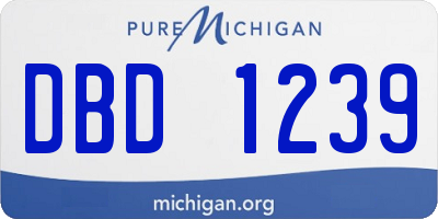 MI license plate DBD1239