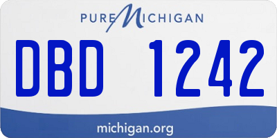MI license plate DBD1242