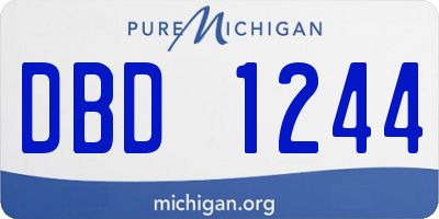 MI license plate DBD1244