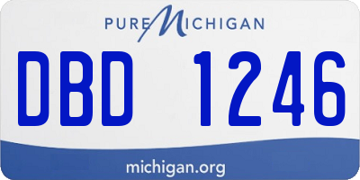 MI license plate DBD1246
