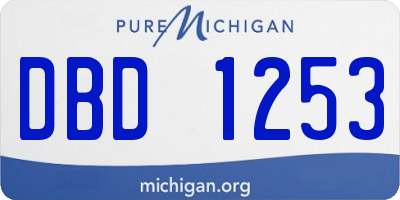 MI license plate DBD1253