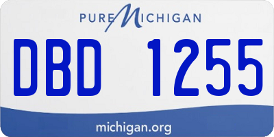 MI license plate DBD1255