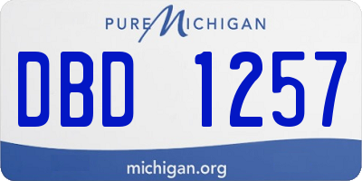 MI license plate DBD1257