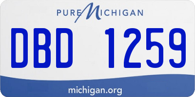 MI license plate DBD1259