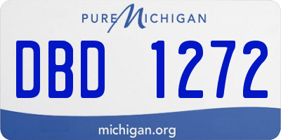 MI license plate DBD1272