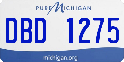 MI license plate DBD1275