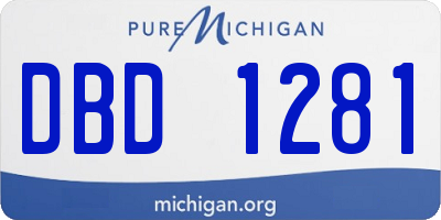 MI license plate DBD1281