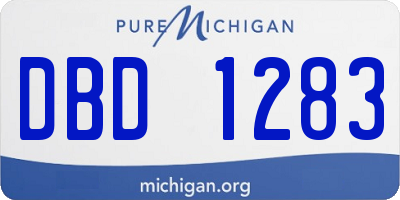 MI license plate DBD1283