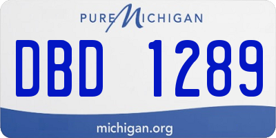 MI license plate DBD1289