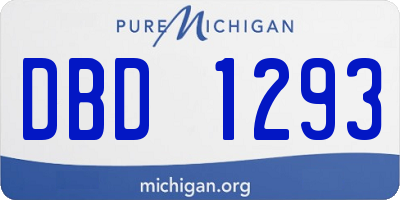 MI license plate DBD1293