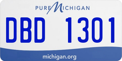 MI license plate DBD1301