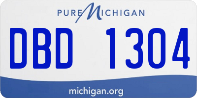 MI license plate DBD1304