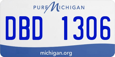 MI license plate DBD1306