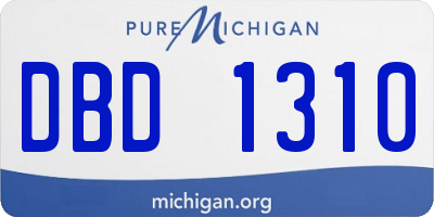 MI license plate DBD1310